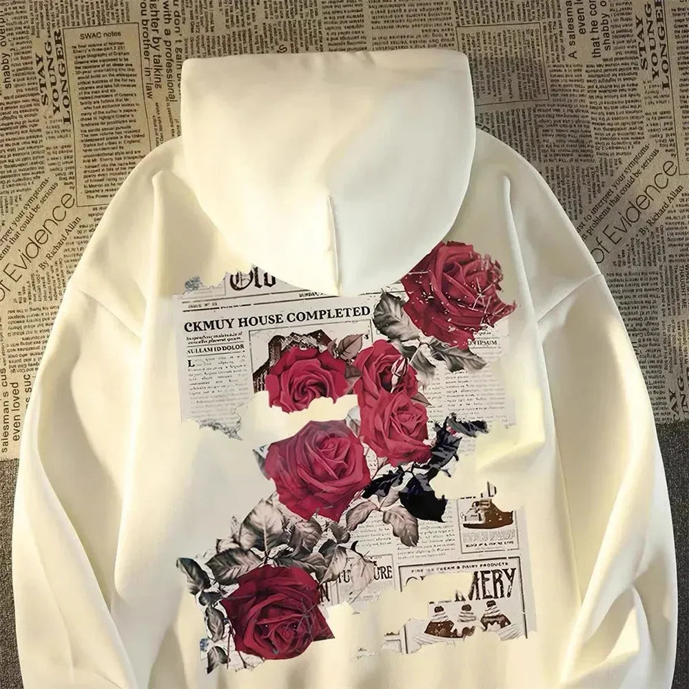 Rose Print Hoodie